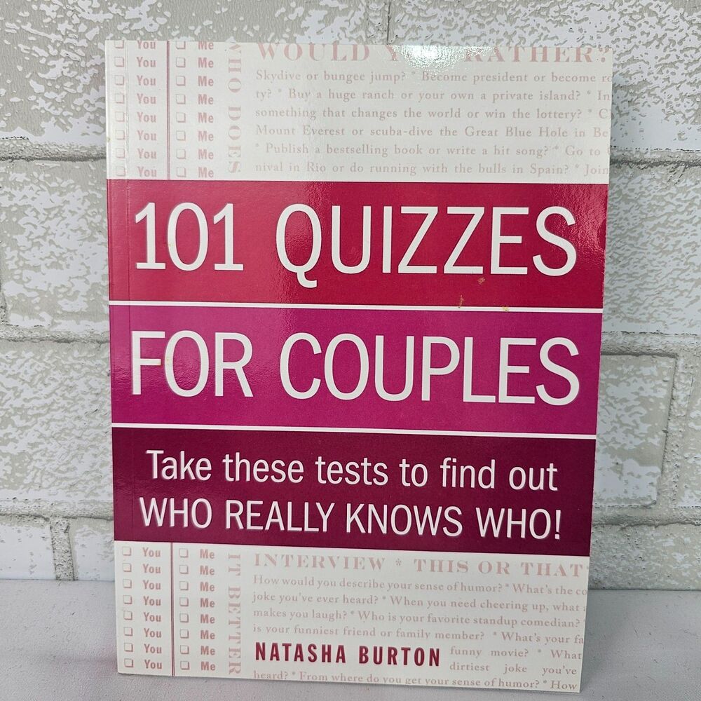 101 Quizzes for Couples Natasha Burton Relationship Dating Questions Paperback